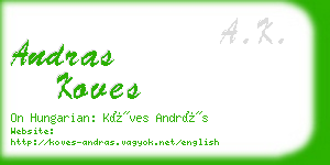 andras koves business card